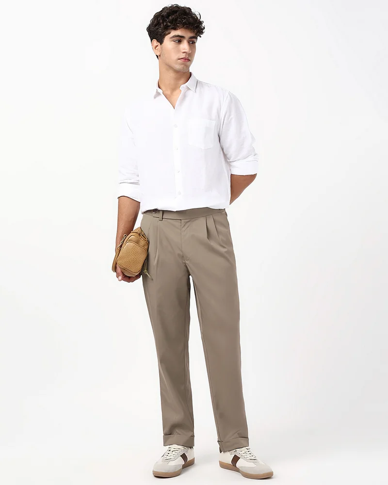bewakoof Men's Brown Gurkha Pants